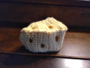 Crochet cheese with holes