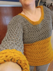 Yellow and Grey chunky sweater